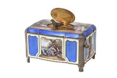 Lot 2504 - A Swiss Enamelled Silver Singing-Bird Box