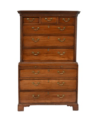 Lot 397 - A George III Mahogany Chest on Chest, circa...