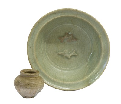 Lot 65 - A Longquan Celedon Marriage Dish, Southern...