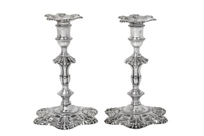 Lot 2420 - A Pair of George III Silver Candlesticks