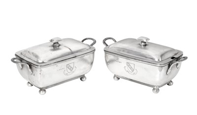 Lot 2442 - A Pair of George III Silver Sauce-Tureens and Covers