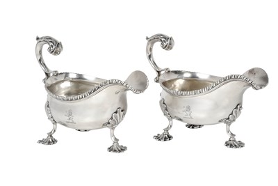 Lot 2415 - A Pair of George III Silver Sauceboats