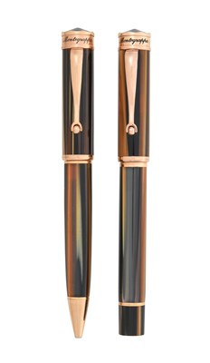 Lot 2506 - A Montegrappa Ducale Ball-Point Pen and Rollerball Pen