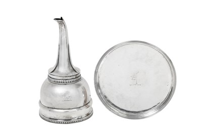 Lot 2425 - A George III Irish Silver Wine-Funnel and an Associated George III Irish Silver Stand