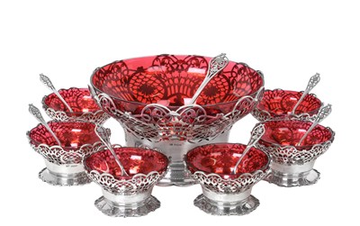 Lot 2568 - A George V Silver Fourteen-Piece Fruit-Service