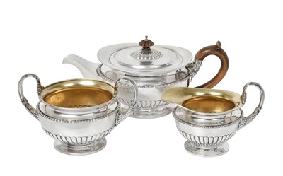 Lot 2566 - A Three-Piece Edward VII Silver Tea-Service
