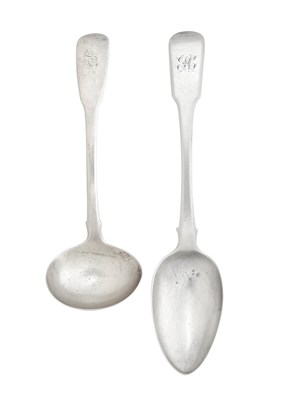 Lot 2467 - A George III Provincial Silver Sauce-Ladle and Table-Spoon