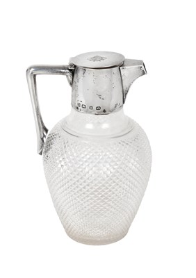 Lot 2538 - A Victorian Silver-Mounted Cut-Glass Claret-Jug