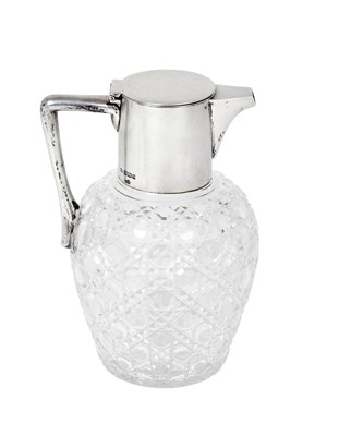 Lot 2540 - An Edward VII Silver-Mounted Cut-Glass Claret-Jug