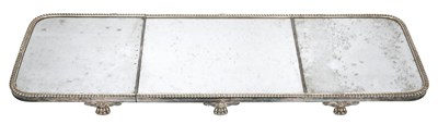 Lot 2536 - A George III or George IV Old Sheffield Plate Three-Section Mirror-Plateau