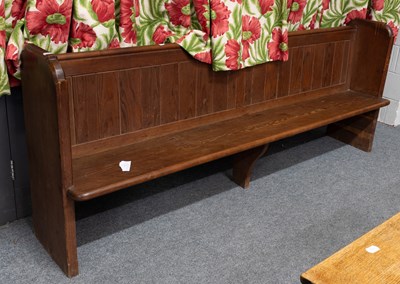 Lot 1278 - A Pitch Pine Church Pew, early 20th century,...