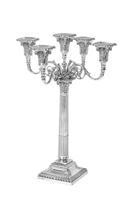 Lot 2550 - A George VI Silver Five-Light Candelabrum
