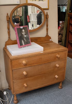 Lot 1331 - An Oak Mirrored Dressing Chest, 95cm by 47cm...