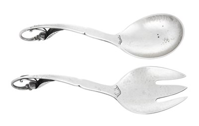 Lot 2533 - A Pair of Danish Silver Salad-Servers