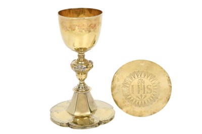 Lot 2619 - A Charles I Silver-Gilt Recusant Chalice With an Associated Paten