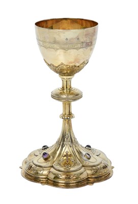 Lot 2604 - An American Silver-Gilt and Multi-Gem Set Chalice