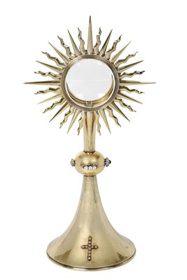 Lot 2593 - An Elizabeth II Silver-Gilt and Multi-Gem Set Monstrance