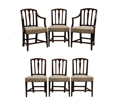 Lot 421 - A Set of Six (4+2) George III Carved Mahogany...