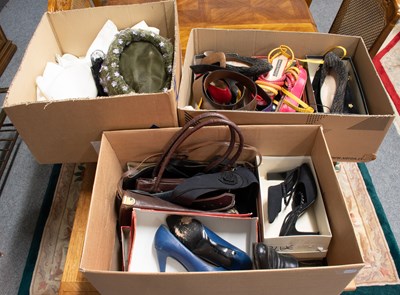 Lot 1046 - Assorted Ladies Leather Handbags, Belts and...