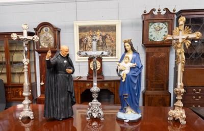 Lot 351 - A Painted Plaster Devotional Figure of the...