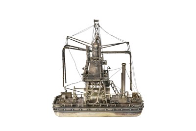 Lot 2523 - A Dutch Silver Model of a Grain Elevator, 'Stadsgraanzuiger'