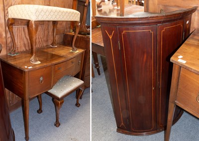 Lot 1378 - A Bow Front Side Board, corner cupboard, and...