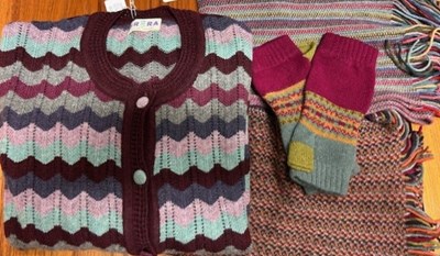 Lot 1144 - Brora Cashmere Knitwear, comprising a chevron...