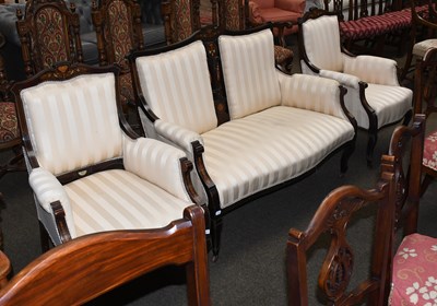 Lot 1347 - An Edwardian Inlaid Mahogany Three-Piece...
