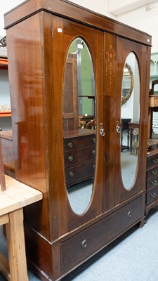 Lot 1308 - An Edwardian Inlaid Mahogany Mirror Fronted...