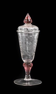 Lot 165 - A Bohemian Glass Goblet and Cover, mid-18th...