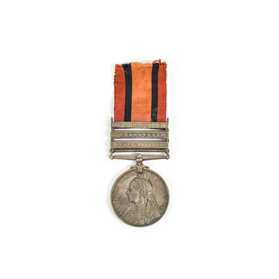 Lot 66 - A Queen's South Africa Medal, with three...