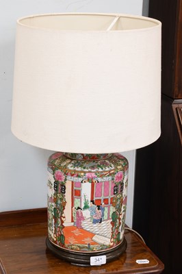 Lot 1267 - A Modern Cantonese Porcelain Table Lamp,...