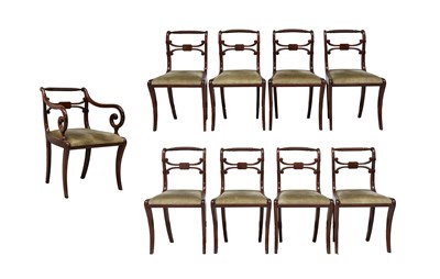 Lot 402 - A Set of Ten (9+1) Regency Mahogany Dining...