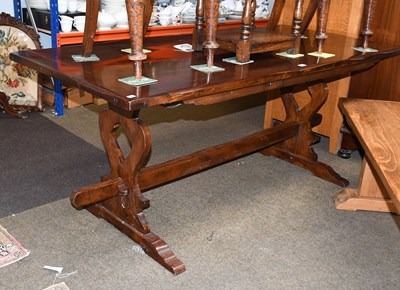 Lot 1304 - A 20th Century French Oak Farmhouse Refectory...
