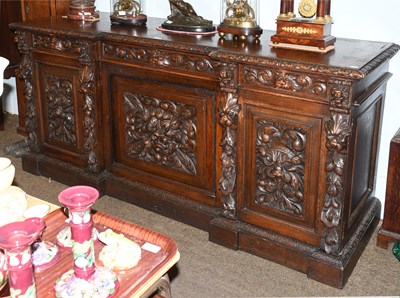 Lot 1349 - An Victorian Ornately Carved Oak Sideboard,...