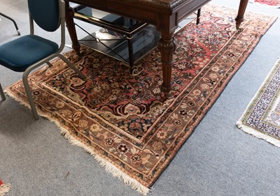 Lot 1198 - Hamadan Rug, the faded strawberry field of...