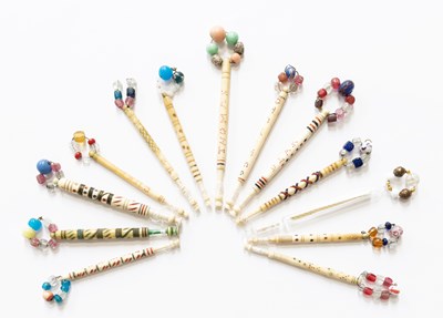 Lot 1034 - A Collection of Bone Lace Bobbins, some named