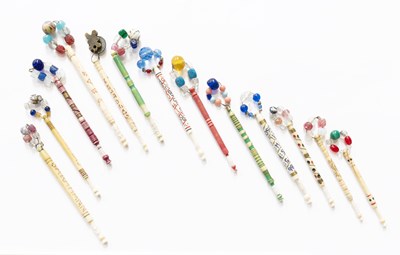 Lot 1035 - A Collection of Bone Lace Bobbins, some named...