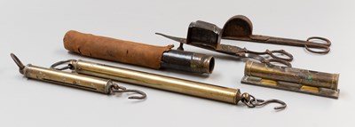 Lot 210 - Two Brass Spring Balances, together with a...