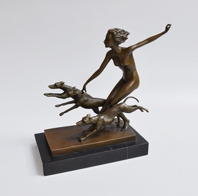 Lot 203 - A Modern Art Deco Style Bronze Group, after...