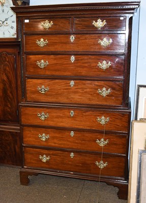 Lot 1201 - A George III Mahogany Chest on Chest, late...