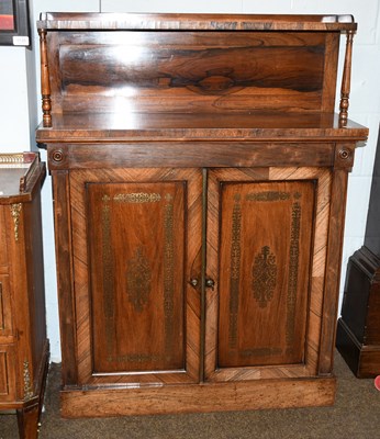 Lot 1280 - A Regency Rosewood and Brass-inlaid Chiffonier,...