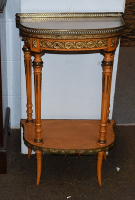 Lot 1263 - A French Gilt Metal Mounted Marble Topped Lamp...