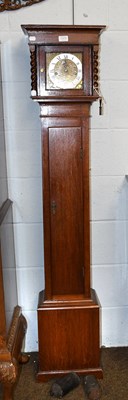 Lot 1315 - A Small Oak Eight Day Longcase Clock, square...
