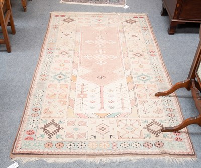 Lot 1127 - Melas Prayer Rug, the field with two hooked...