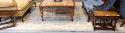 Lot 1105 - Indian Carpet, the pale sky blue field centred...