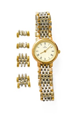 Lot 13 - A Lady's Bi Metal Quartz Omega De Ville...