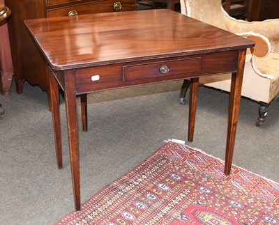 Lot 1253 - A George III Mahogany Fold Over Tea Table, on...
