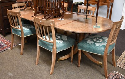 Lot 1296 - A Regency Style Mahogany Twin Pillar Dining...