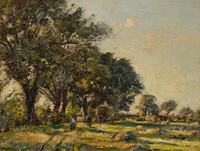 Lot 1055 - Herbert Royle (1870-1958) "Hay Harvest,...